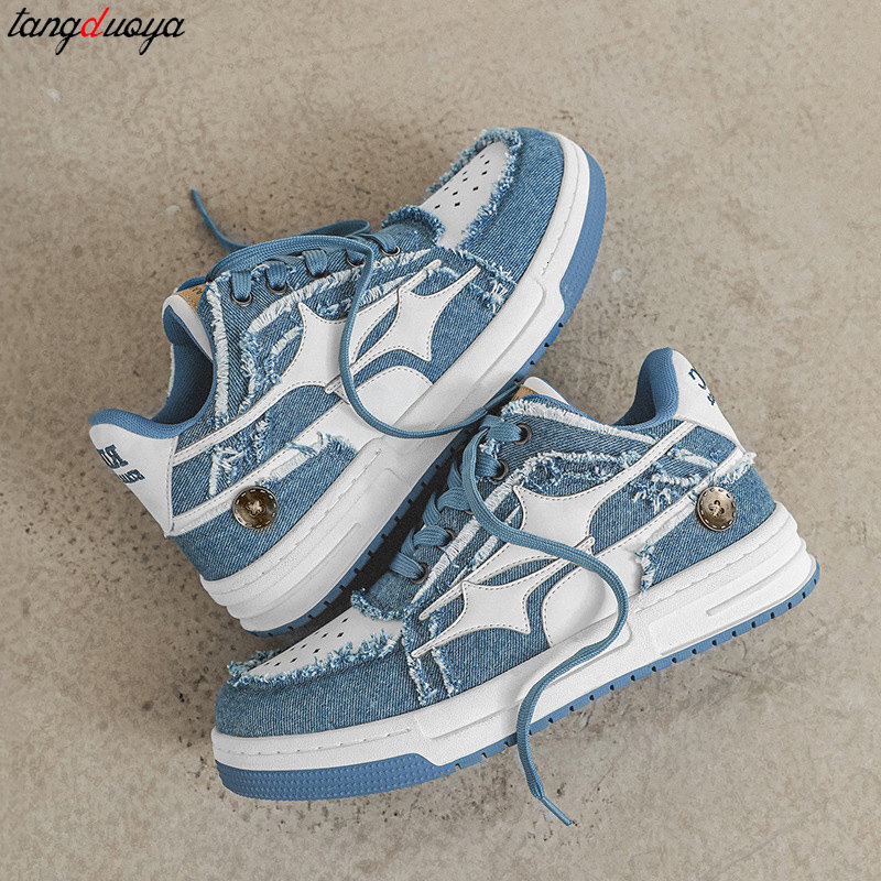 Y2K Star Skateboard Punk Hip-hop Sneakers Fashion Versatile Lace Up Running Tennis Sports Women Casual Shoes