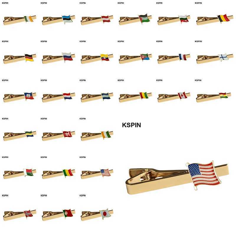 National flag tie clip rural national flag tie clip metal mens tie clip various business styles KS-0090 W240914