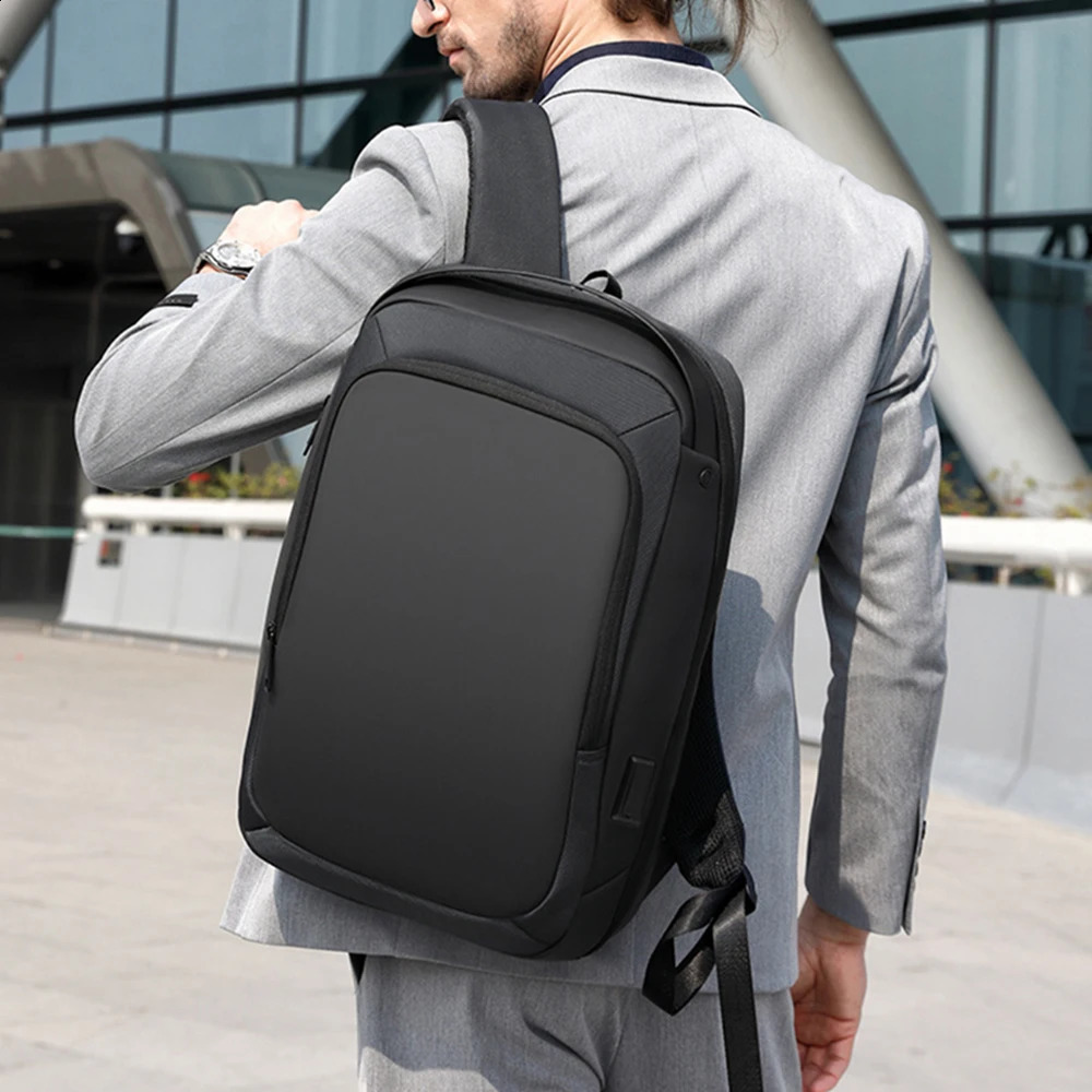 HcanKcan Business Backpack Mens 15.6 Laptop Backpack Casual Large Capacity Male Pack USB Charging Waterproof Backpacks For Man 240913