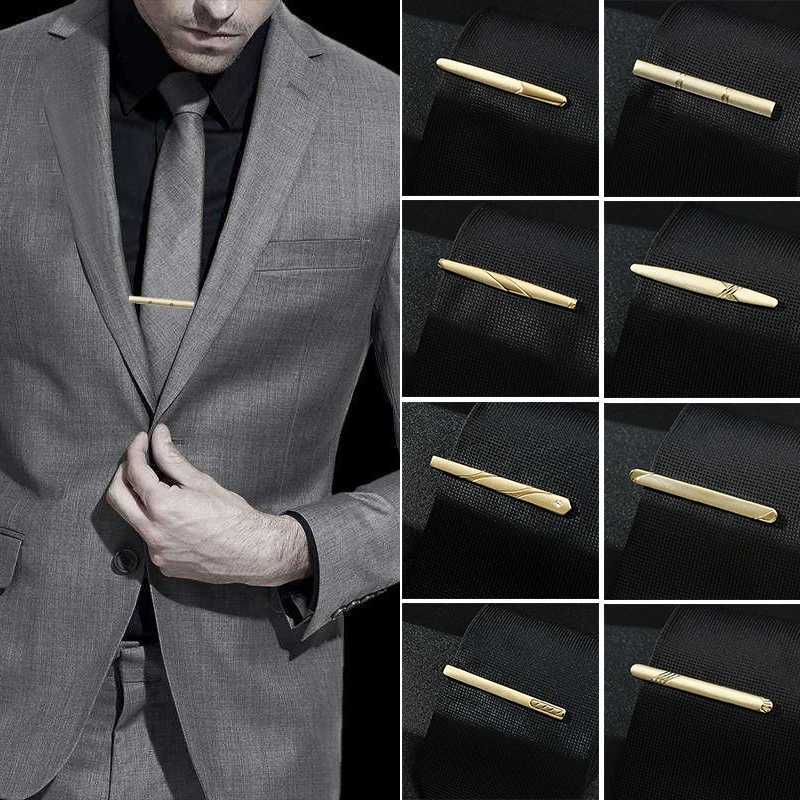 Mens matte tie clip metal copper bar buckle practical necklace accessories fashionable mens classic tie clip pin jewelry W240914