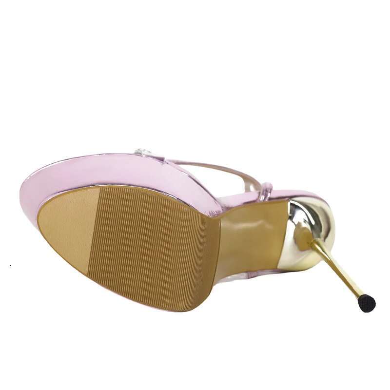 Runway Style Purple Platform High Transparent Sandals For Sexy Open Toe Wedding Banquet Shoes Women Stripper Heels