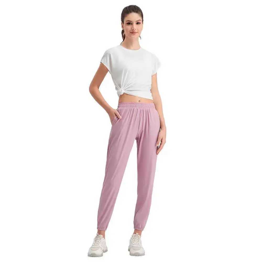 Women cool drop-shoulder curved hem I-pleated back breathable quick dry yoga sports casual short sleeve T-shirt top with M240914