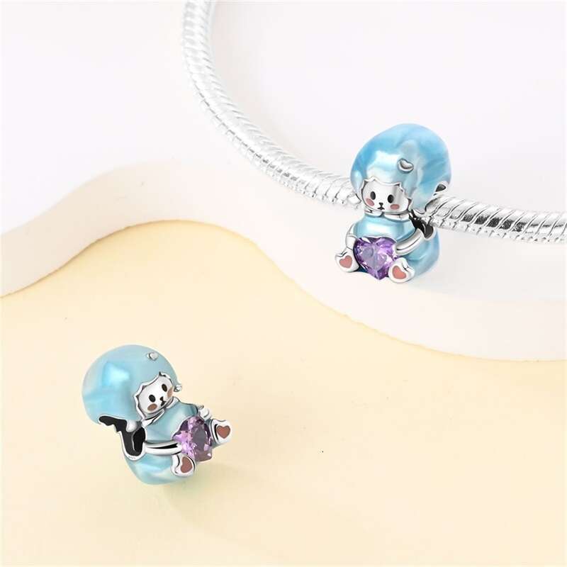 925 Sterling Silver Squirrel Lamb Unearthly Moon Cat Charms Beads Fit Original Bracelets Fine DIY Jewelry Gifts