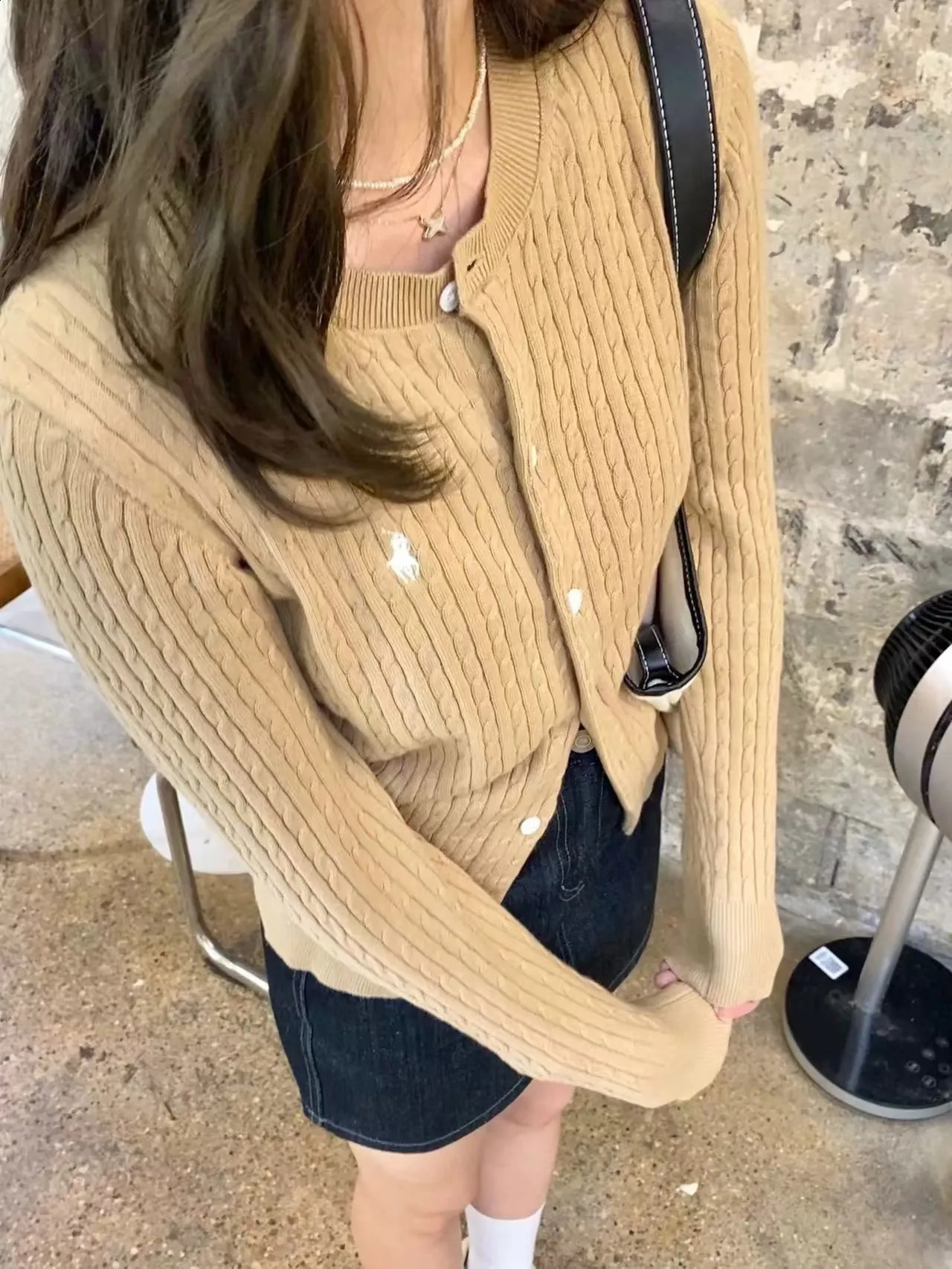 cashmere cardigan womens Oneck autumn and winter solid single chest 240912