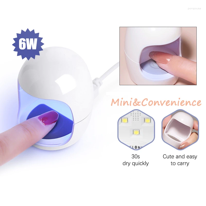 Nail Dryers 6W Egg Shape UV Lamp Dryer Mini Single Finger Potherapy hine Fast Drying Portable Varnish Cured Manicure Tools