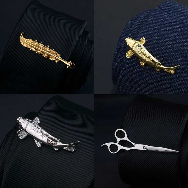 1Pc mens tie clip bar collar mens party pin clip pen key glasses leaves mens gift wedding formal shirt tie clip W240914