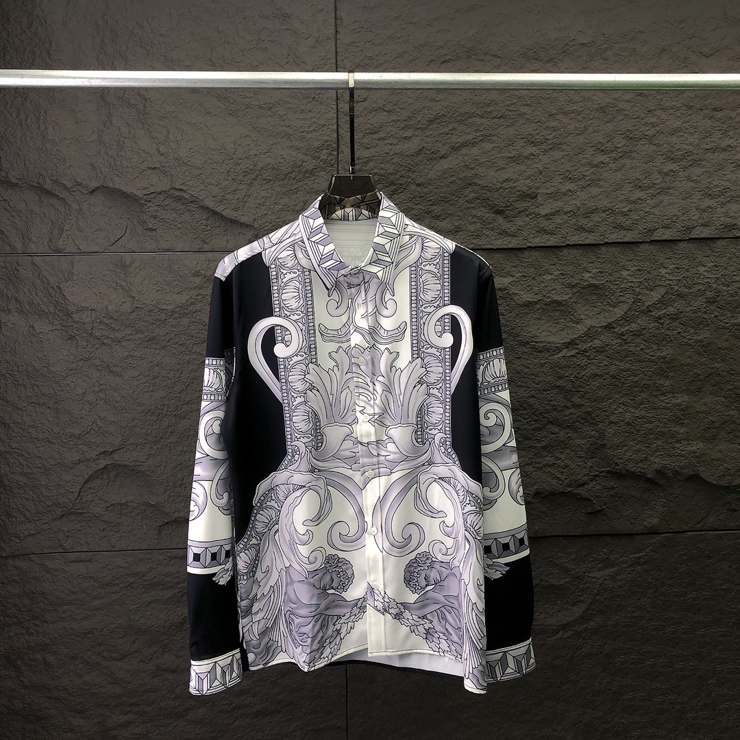 Men's designer shirt High quality beach shirt Luxury lapel casual multi-colored long-sleeved shirt #015