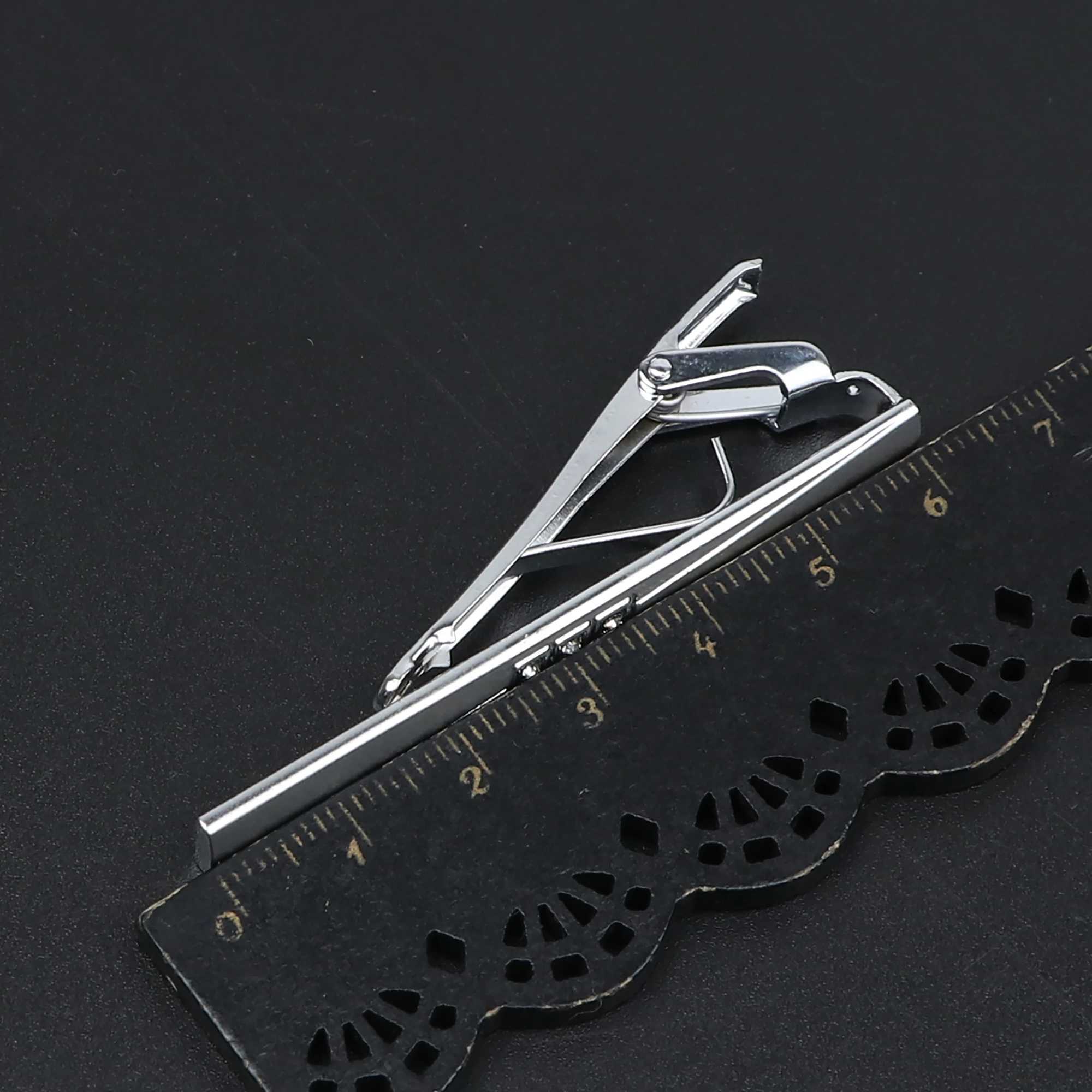 Mens metal tie clip silver bright chrome stainless steel jewelry tie buckle suitable for parties weddings business tie accessories W240914
