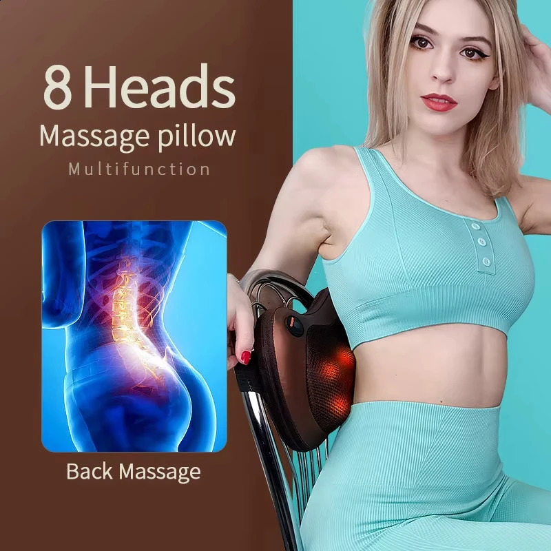 Head massager car home use Cervical finger pressure massage neck back waist body electric multifunctional massage pillow ww 240919