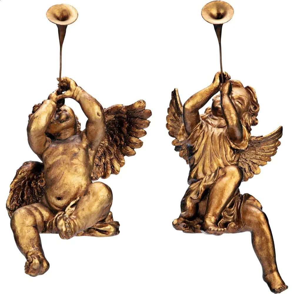 Boy and Girl of St. Peters Square Holiday Angel Statue Room Decor 2 Count Sculptures and Figurines 240910