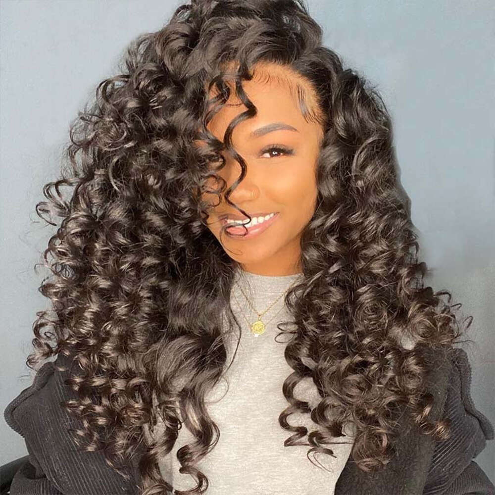 Pre Plcuked 13X4 Lace Front Afro Kinky Heat Resistant Fiber Synthetic Curly Wig