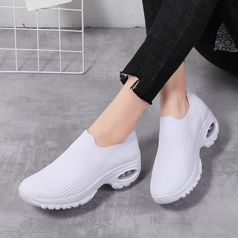 2024 summer New Women Fashion Casual Sport Wedge Platform Sneakers Ladies Breathable Vulcanized Shoes