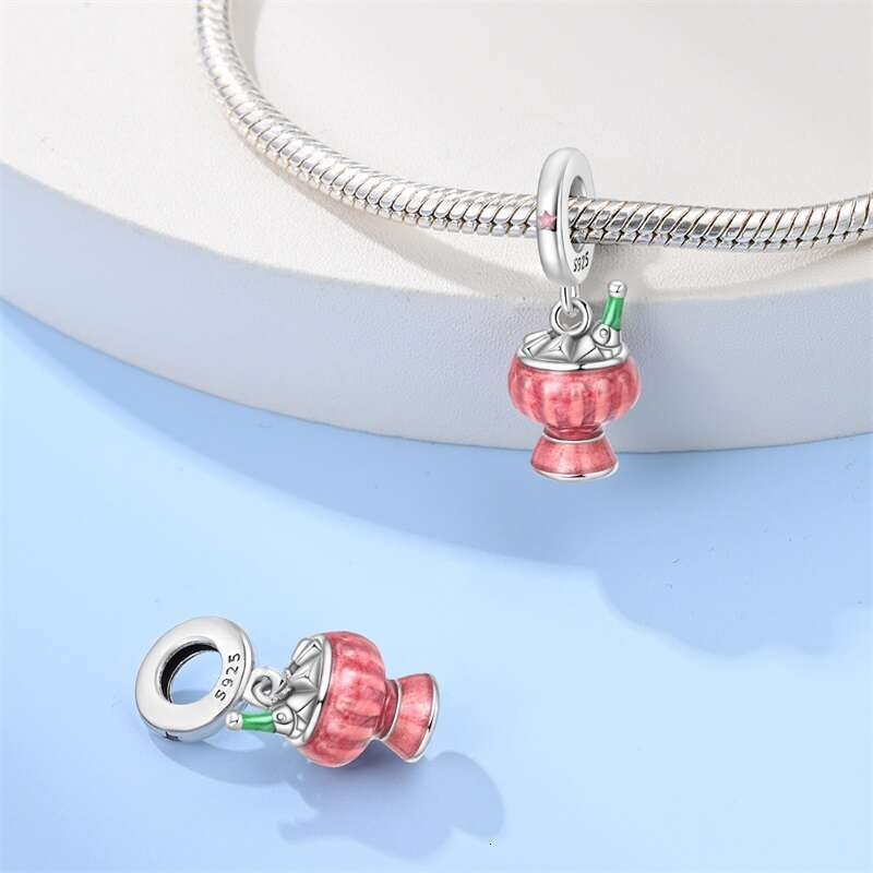 New 925 Sterling Silver Beverage Cold Beer Champagne Red Wine Charms Beads Fit Original Bracelets DIY Jewelry