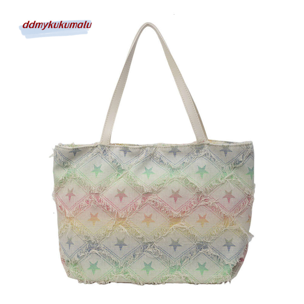 Lazy style, color fantasy tote women's new fashion, large capacity, versatile, personalized commuting shoulder bag, trendy H7.22#20 kukumalu
