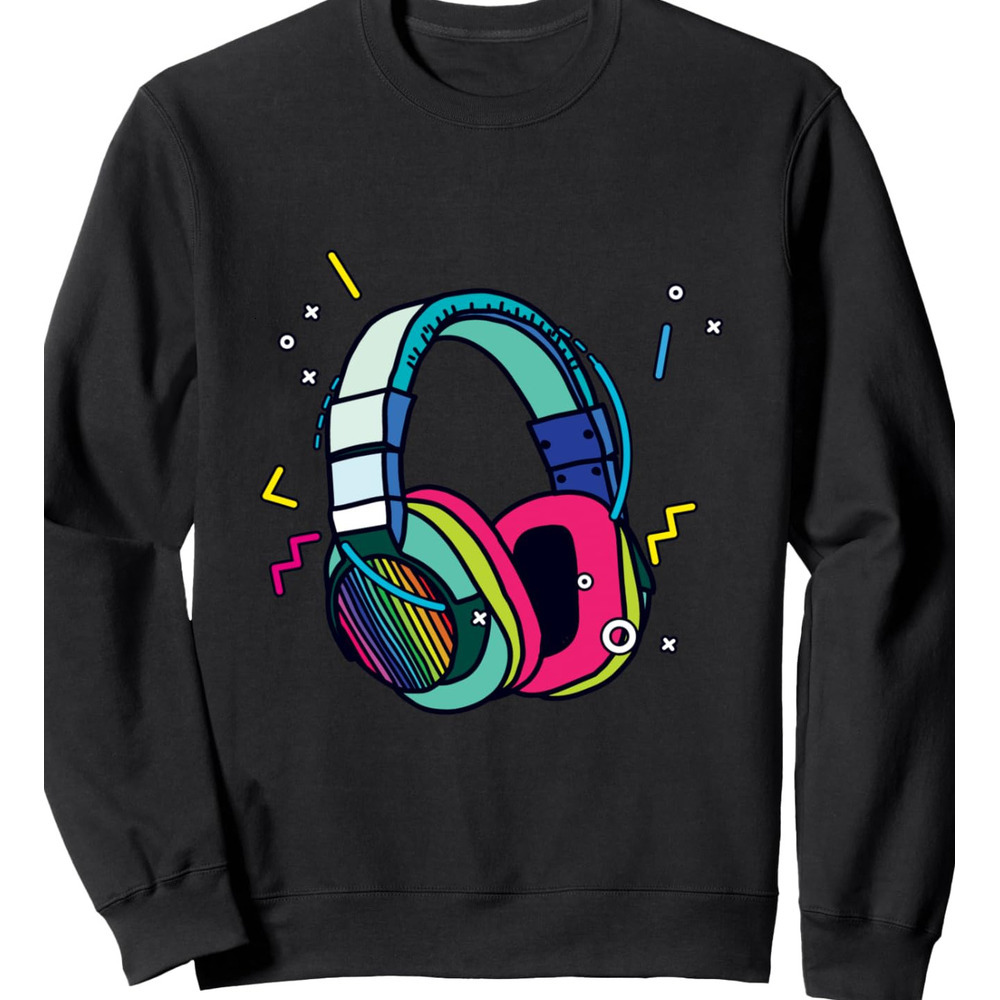 Long Sleeve Shirts for Men sweatshirt Music Sound Headphones DJ Funny Gift For Disk Jockey Sweatshirt Tee Streetwear Casual tops clothes