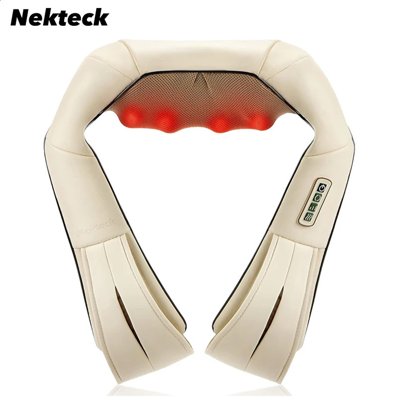 Nekteck finger press back shoulder and neck massager 3D electric full body massager with deep tissue kneading pillow massage 240914