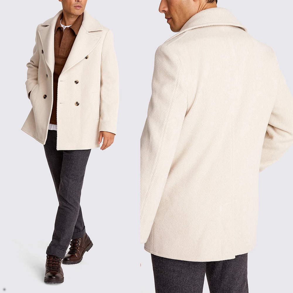 Casual Men's Wool Blend Coat Notched Lapel Tailored Jacket Blazer Coat Autumn Winter Harringbone Plus Size Windbreaker Custom Made
