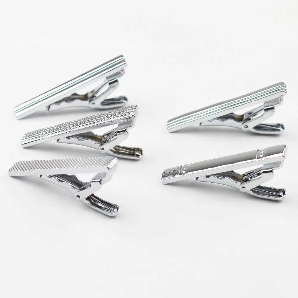 Mens collar 4cm tie pin clip chrome stainless steel jewelry used for wedding beauty mens clothing accessories W240914