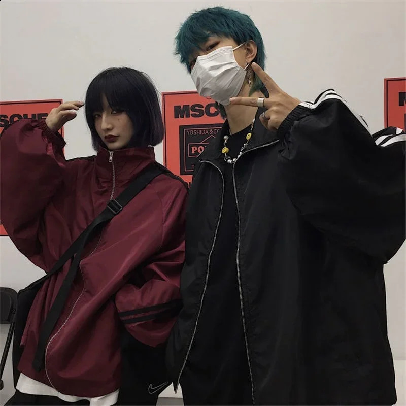Oversize Jacket 2024 BF Style Chic Harajuku Sunproof Korean Windbreaker Coats Zipper Streetwear Autumn Outerwear 240910