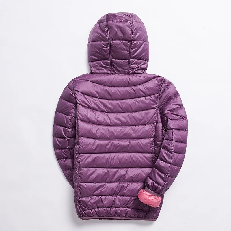 Fitaylor womens ultra light down jacket casual double-sided reversible jacket 4XL womens bag jacket 240913