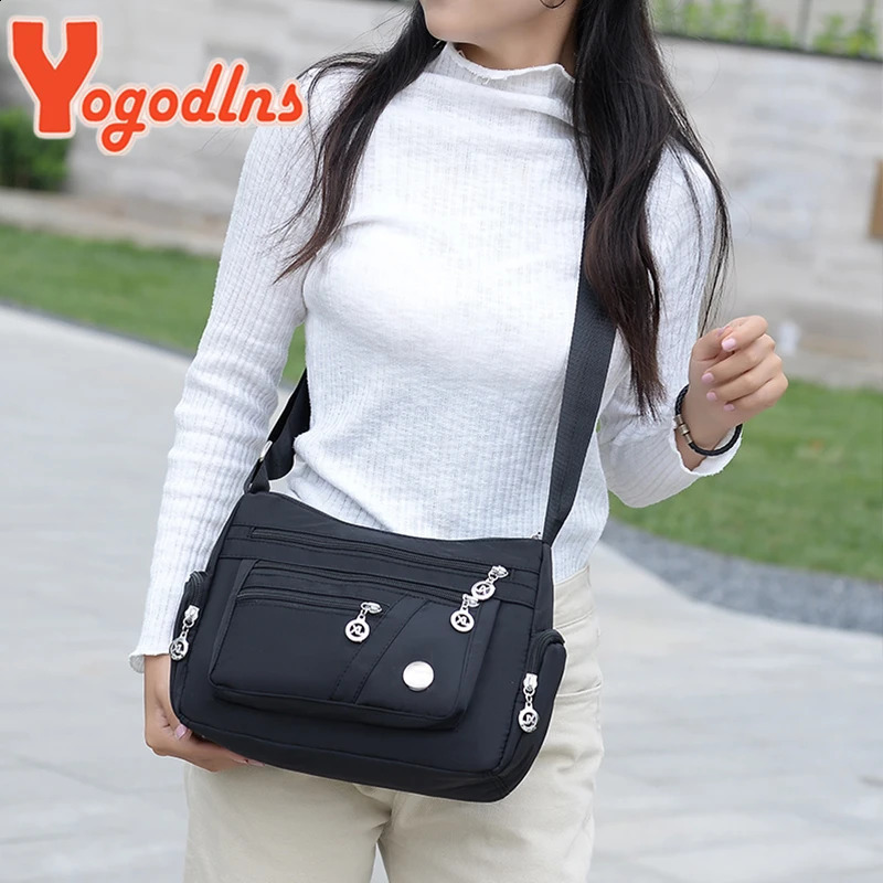 Yogodlns Oxford Waterproof Shoulder Bag Women Casual Crossbody Multifunction Shopping Handbag Large Capacity Messenger 240914