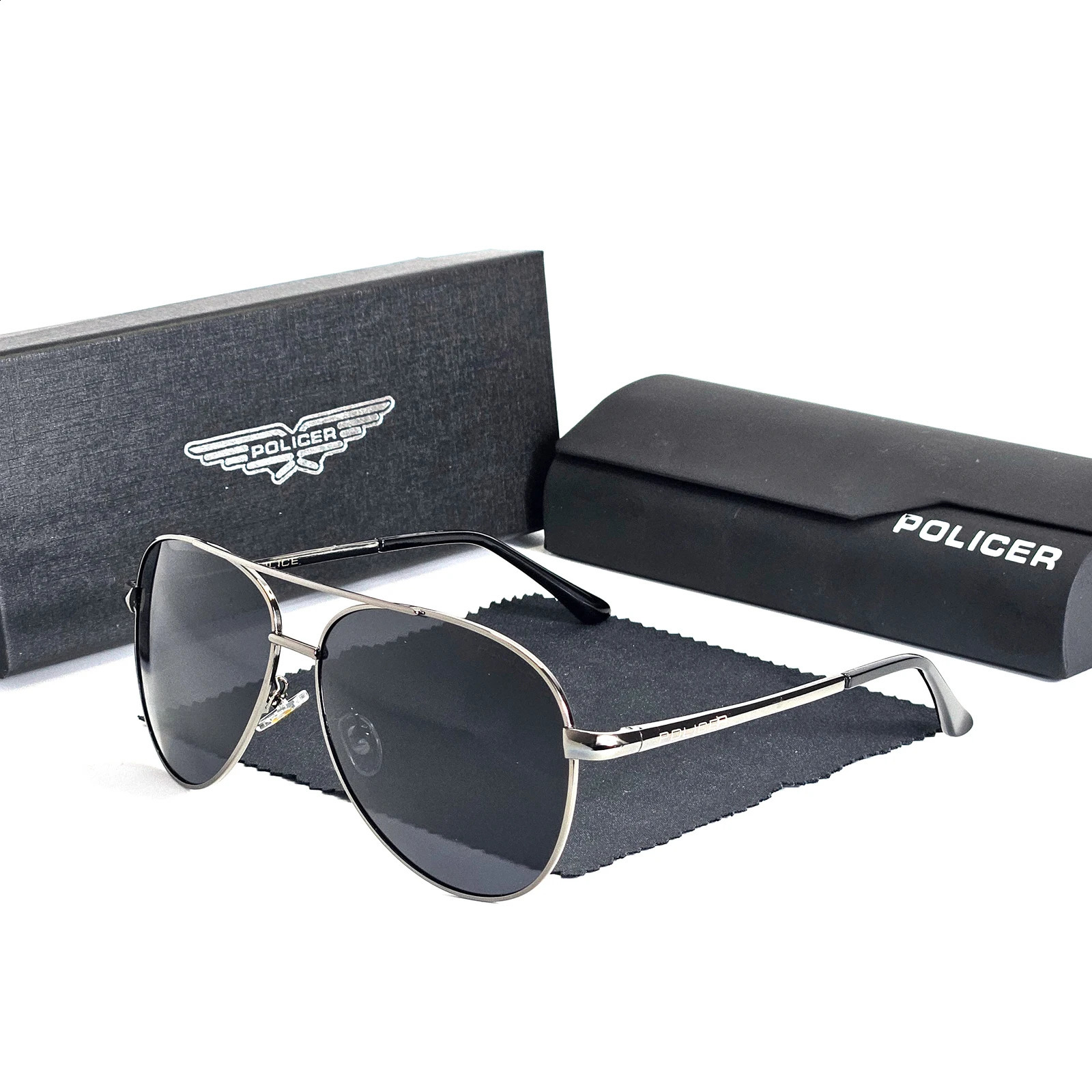 Policer Sunglasses Polarized for Men Classic Sun GlassesHigh Quality s Eyewears Pilot Goggle UV 400 Protection 5932 240910