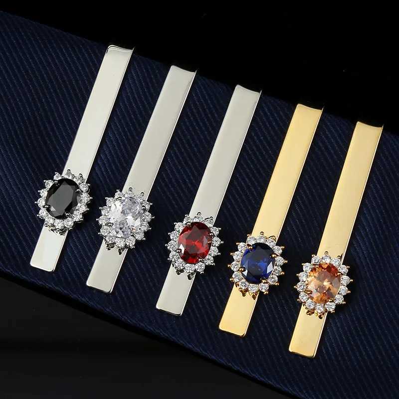 Advanced mens boutique lamp luxurious zircon tie clip fashionable temperature officially worn leading star tie accessories W240914