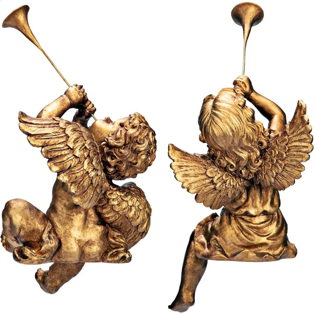 Boy and Girl of St. Peters Square Holiday Angel Statue Room Decor 2 Count Sculptures and Figurines 240910