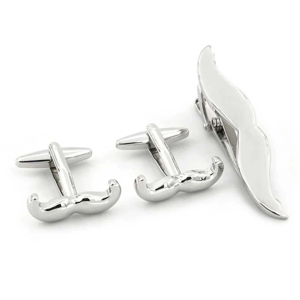 High quality cufflink tie clip set necklace tie clip classic anchor bead cut pattern tie rod cufflink tie clip set mens jewelry W240914