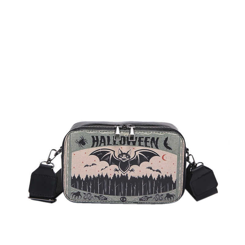 CMM Trendy Halloween Printed Small Square Bag Niche Design Shoulder Bag Personalized Diagonal Cross Bag Womens Bag
