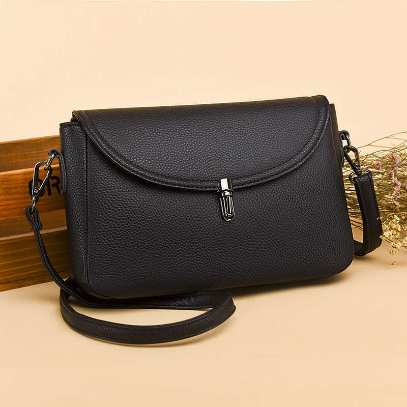 AMZZ Crossbody leather 2024 new versatile large capacity top layer cowhide women's fashion shoulder small bag