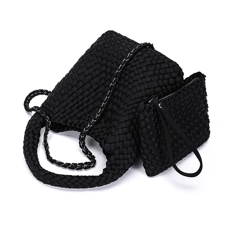 2024 new waterproof diving cloth hand woven women's casual handle, mother bag, single shoulder crossbody bag