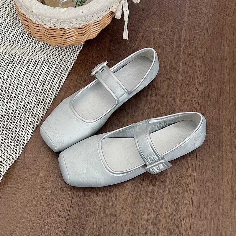 Chinese Super New Fire Soft Sole Instagram Bean Shoes, Straight To Work, Not Tired, One Step Buckle, Mary Jane Women's Singles Shoes