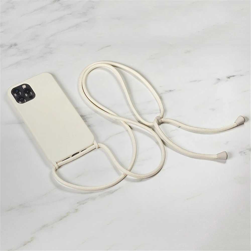 Adjustable Strap Cord Necklace Lanyard Mobile Phone Case For iPhone 16 15 14 13 12 11 Pro Max XS Rope Phone Case P240914