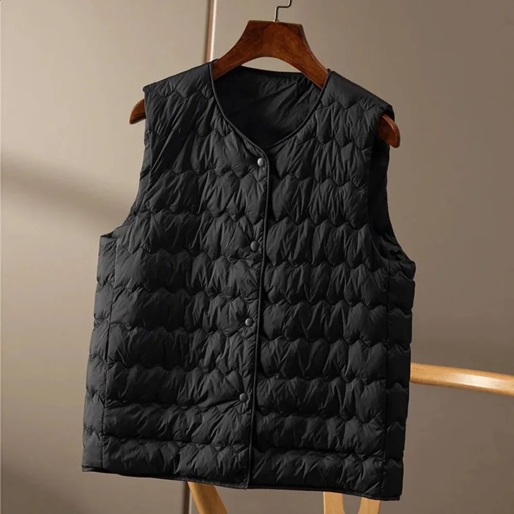 Winter White Duck Down Tank Top Ultra Thin Jacket Inner Wing Womens Feather Warm Leisure Fashion Basic Belt 240913
