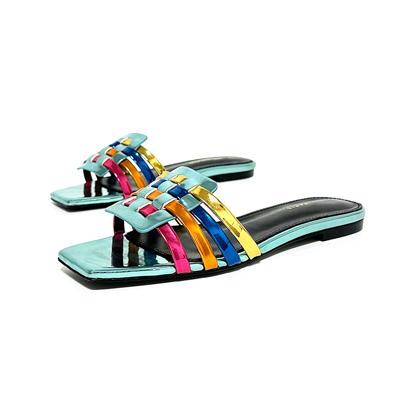 designer slippers flat for women sexy sandals indoor outdoor slides genuine leather shoes with box size 35-44