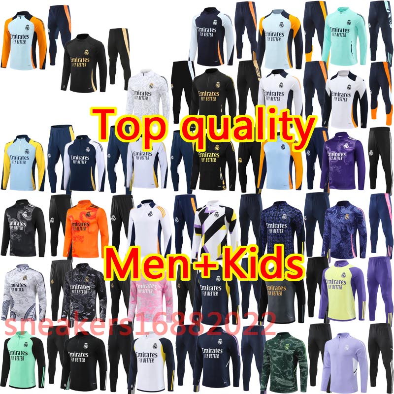 2024 25 chandal Real Madrides Tracksuit soccer MBAPPE TRAINING 22 23 24 25 VINI JR BELLINGHAM CAMAVINGA men and kids kit football Tracksuits survetement Sportswear
