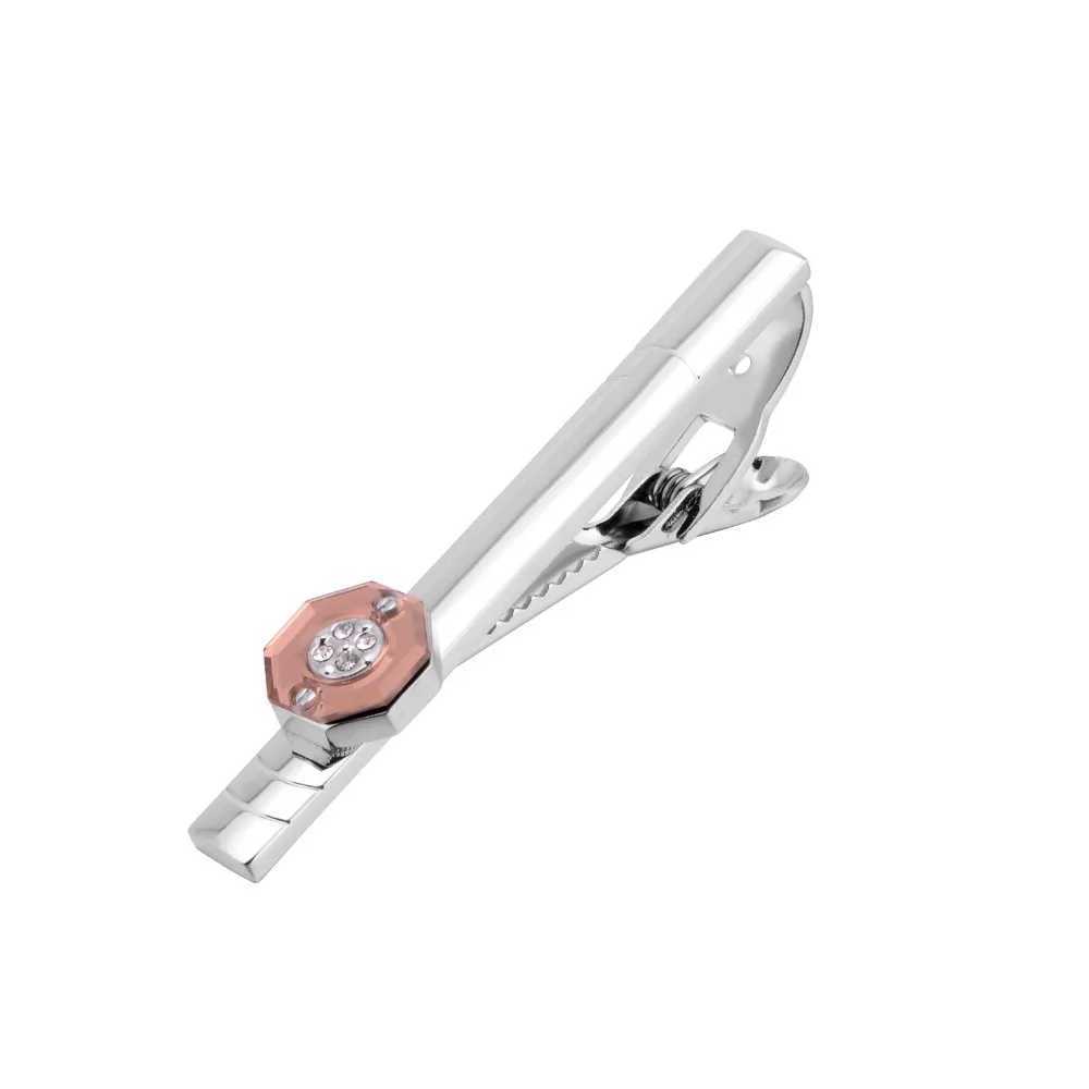 High quality geometric crystal mens cufflinks luxury tie clip set silver simple shirt button wedding groom jewelry accessories W240914