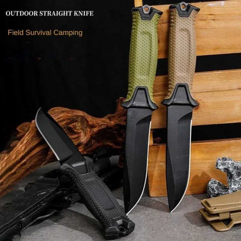 Tactical knife New outdoor jungle tactical straight knife edc portable self-defense survival knife with K sheath outdoor hunting knife M240914