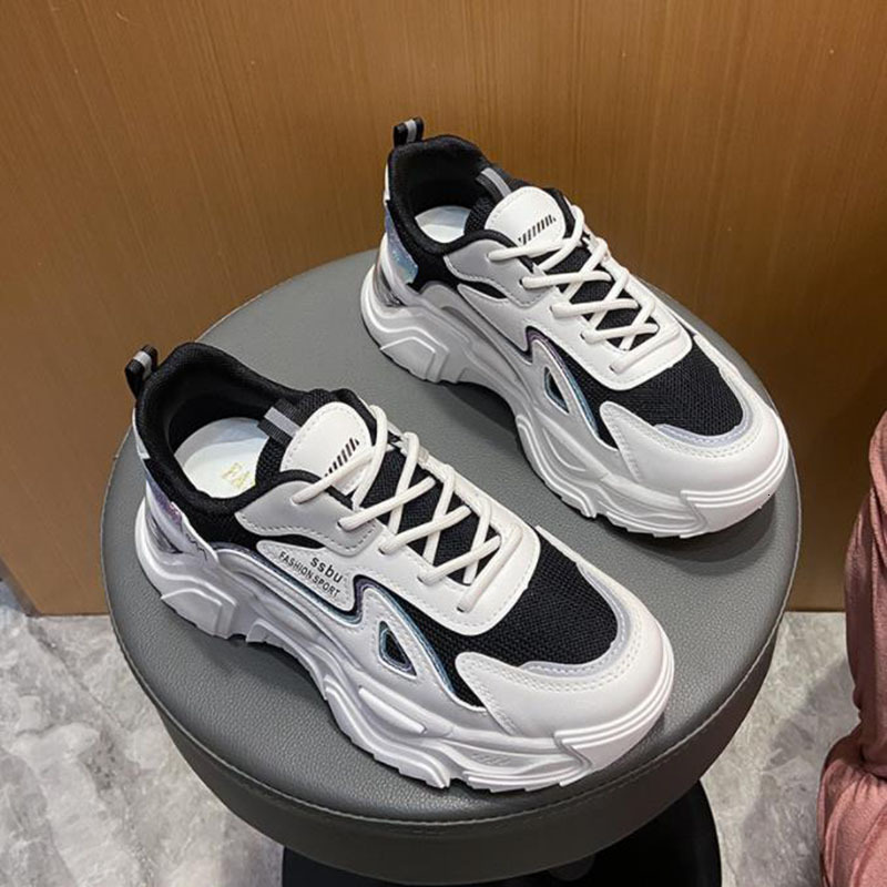 Women Platform Flat Woman Green Casual Trainers Ladies Chunky Sneakers Womens Shoes 2024 new
