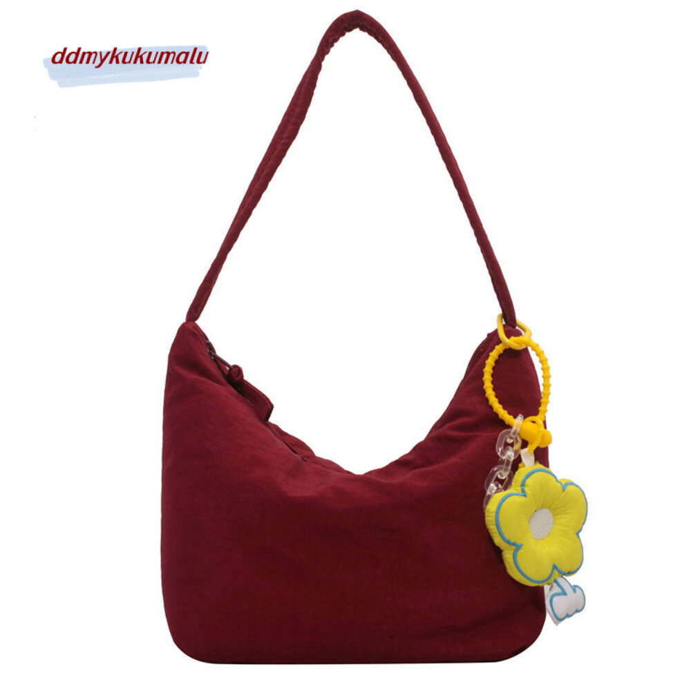 Solid color handbag for women, large capacity soft and sticky nylon cloth minimalist underarm bag, handbag, new single shoulder mommy bag H725#18 f434