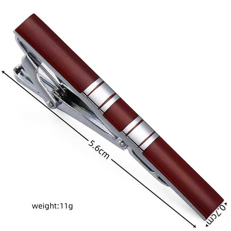 High quality mens and womens tie clips with square wine red enamel design metal tie accessories business jewelry gifts W240914