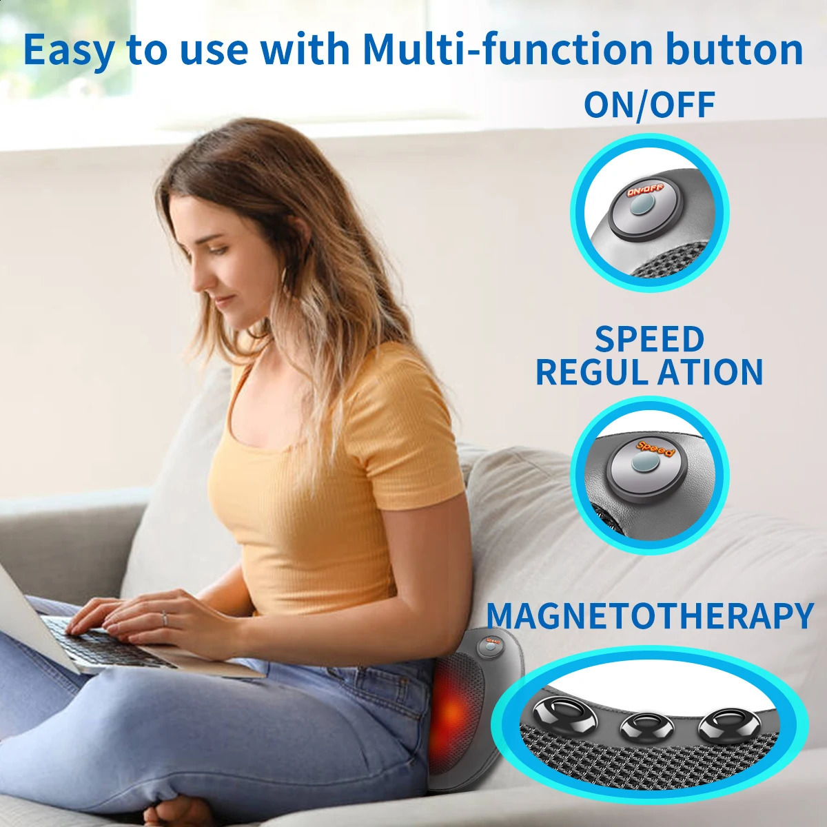 8-head electric back massager with deep tissue neck massager used for shoulder and foot body massage 240919