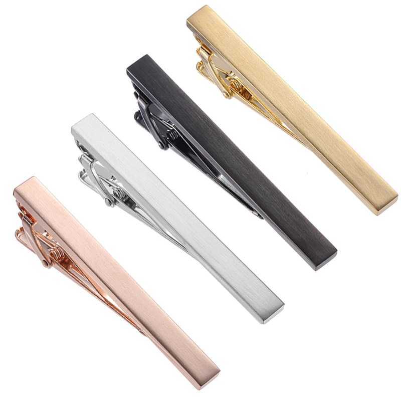 New copper material four-color metal smooth brushed tie clip fashionable mens wedding accessories tie pin jewelry wholesale W240914