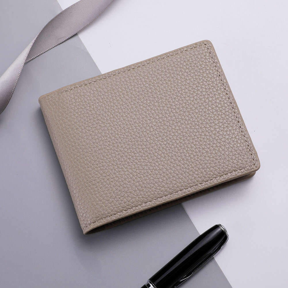 AMZZ Short Zero Litchi Pattern Horizontal Leather Wallet US Dollar Men's Bag Ad