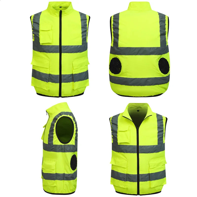 Summer Worker Cooling Vest Men Fan Vest Air Conditioning Clothes Luminous Fan Work Clothes Usb Fan Jacket Body Cooling Clothes 240912