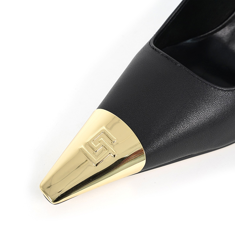 luxury High heels sandals Women's Shoes Black and Gold Wedding Dress Classics 9.5cm size 35-44