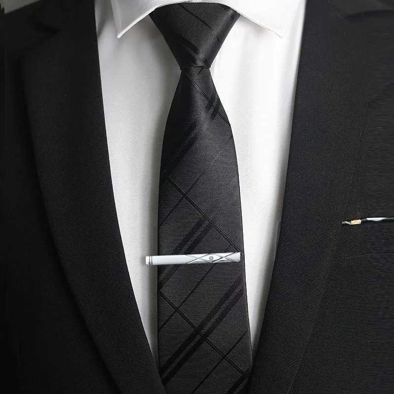New metal silver tie clip wedding shirt collar buckle clip business gentleman pin jewelry accessory 6cm men W240914