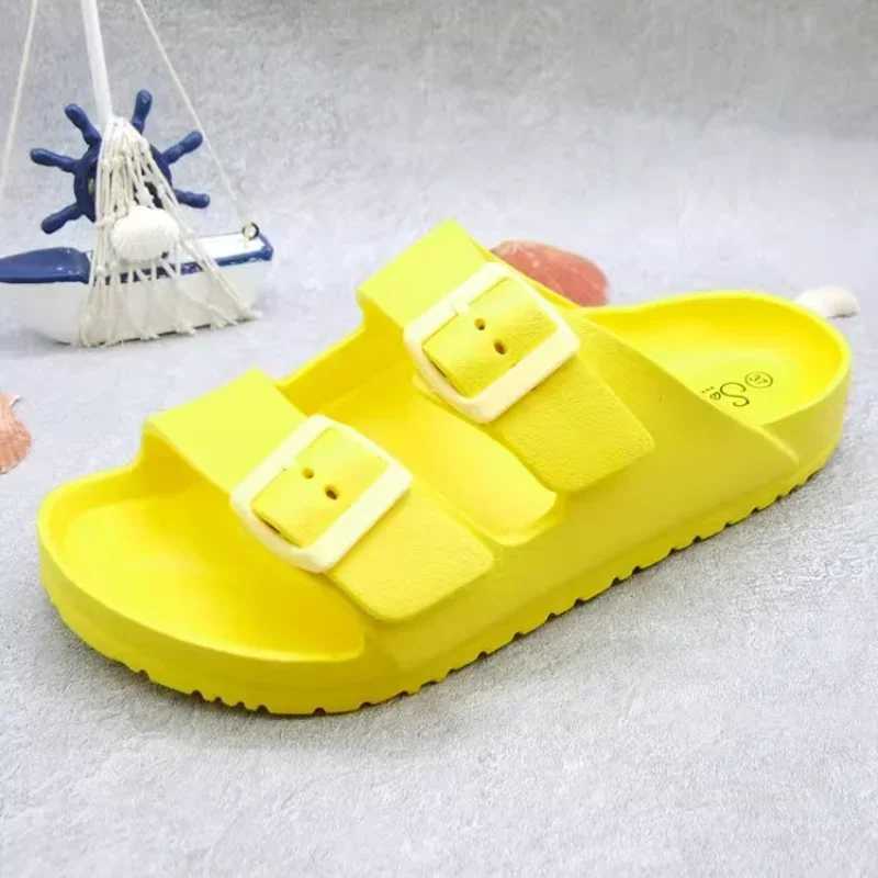 new casual buckle slipper summer EVA light sandal youth anti-slip mens and womens trend comfortable soft sole flip flops M240914