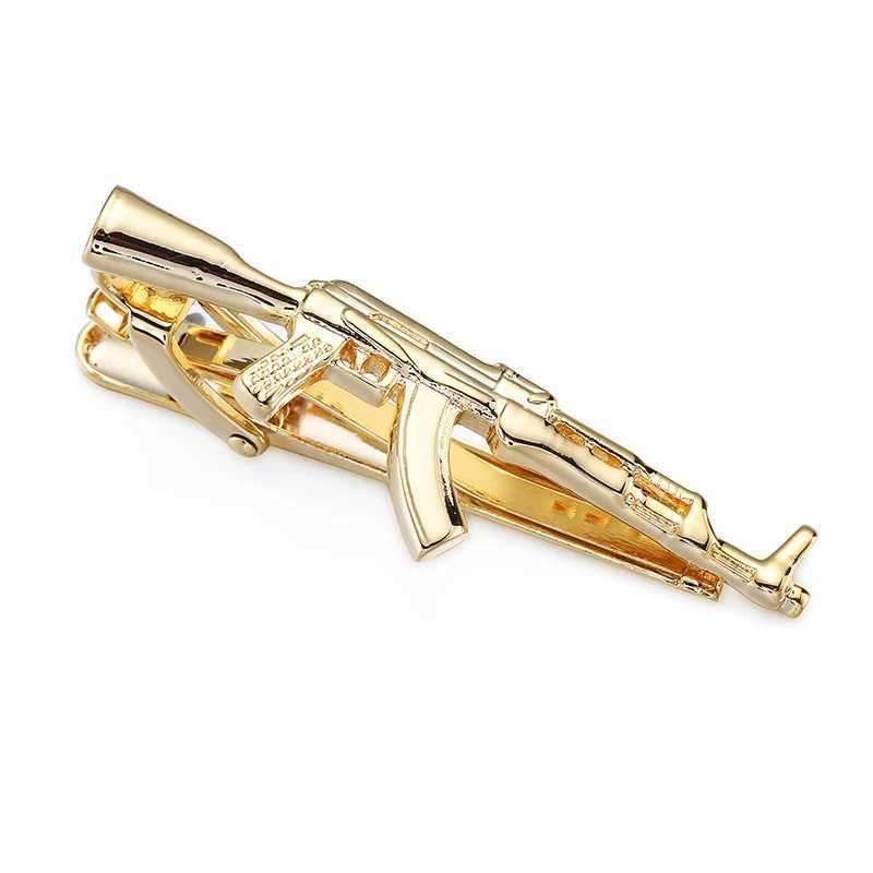 High quality music crystal saxophone AK machine gun tie clip fashionable mens tie accessory design buckle anchor tie clip W240914